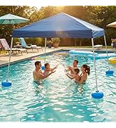 SUNJOY 10x10 FT Floating Pool Canopy Pop Up Gazebo, Navy Water Tent with Steel & Aluminum Frame, ...