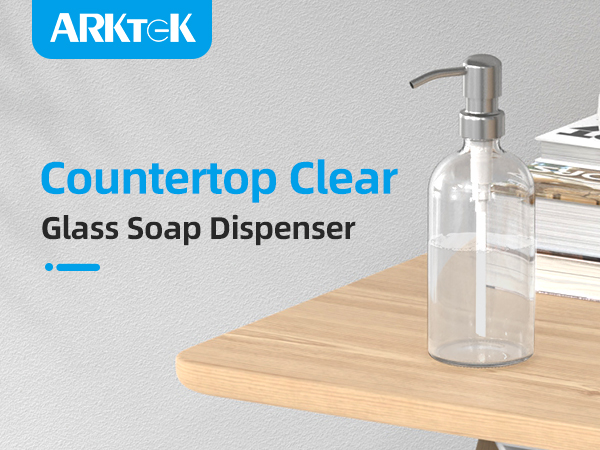 clear glass soap dispenser