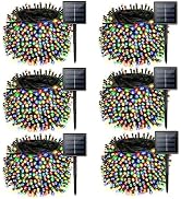 6 Pack Solar Chrismas Lights Outdoor, 285 FT Total 720 LED Solar String Lights for Outside with 8...