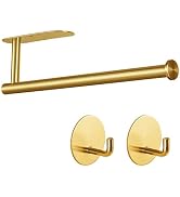 Kinbrace Paper Towel Holder with 2 Hooks-Under Cabinet Paper Towel Holder for Kitchen, Self-Adhes...