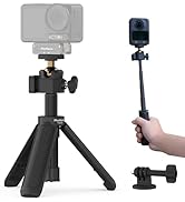 MINIFOCUS Mini Camera Tripod with 4 Levels Adjustment, 360° Ball Head, Cold Shoe, 1/4" Screw, Lig...