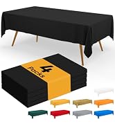 Smiry Disposable Table Cloth - 4 Pack, 60 x 102 Inch Waterproof Rectangle Tablecloths for Parties...
