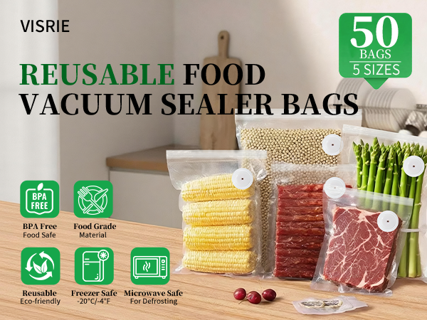 reusable vacuum seal bags for food