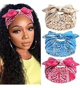 STGDAK Bandana Headbands Paisley Print Wide Headbands for Women Bow Headband Knotted Head Wraps N...