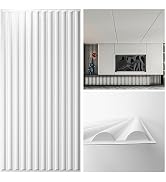 Art3d 2x4 ft Drop Ceiling Tiles in White, 12-Sheet Semi-Cylinder Design 3D Wall Panels for Interi...