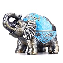 Elephant Windproof Décor Ashtray with Lid for Cigarette Metal Weed Indoor Outdoor Ash Holder Smoker