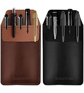 Pocket Protector, 2 Pieces PU Leather Pocket Pen Holder Organizer Pouch for Shirts Lab Coats Pant...