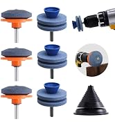 WISEPRO 7 PCS Lawn Mower Blade Sharpener and Blade Balancer, Singe and Double Layer Corundum Mowe...