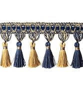 Fenghuangwu 6.5 Yard Handmade Tassel Fringe Trim, 10Cm/3.94Inch Diameter Tassel Fringing Trimming...