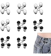 GTAAOY 8 Set Pant Waist Tightener, Adjustable Waist Buckle Set, Jean Buttons Pins, No Sewing Requ...