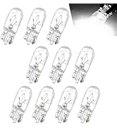 WZP 10PCS T10 Car Brake Lights, Clear T10 168 192 12V 5W Light Bulb, 1/4 Wedge Base, Car License ...