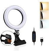 Starkik 6'' Ring Light for Computer, Mini Selfie Ring Light for Phone, Rechargeable Cell Phone Se...