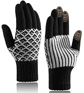 Achiou Womens Winter Gloves for Cold Weather, Touchscreen Warm Texting Knit Gloves for Women Girl...