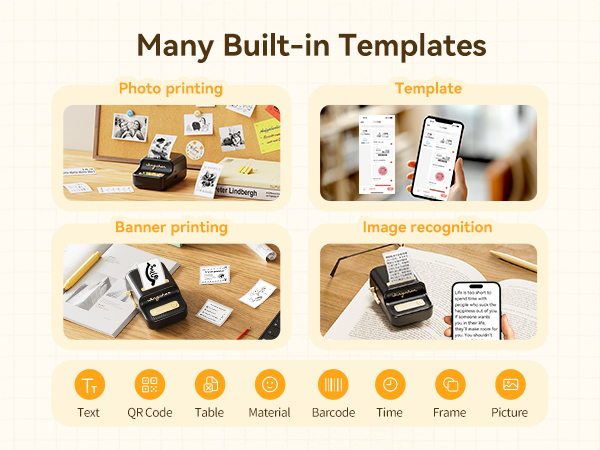 many templates built-in powerful niimbot app