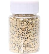 NIACONN 1000pcs Microlink Beads 4mm Silicone Lined Hair Tinsel Beads Micro Link Rings for Hair Ex...