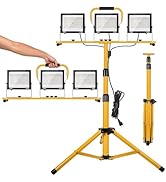 21000Lumen LED Work Lights with Stand, 3 Head Portable Work Light with 16ft Cord, Ip66 Waterproof...