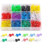 Yalis Push Pins Color Thumb Tacks 600-Count Standard Pins Steel Point and Colored Plastic Head, 1...