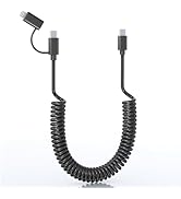 60W Multi Charging Cable USB C and iPhone 2 in 1 - Short Coiled USB-C to Lightning/Type C Cord Fa...
