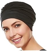 BEEMO Swim Caps for Women Swimming Turban Polyester Latex Lined Pleated for Ladies