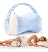 YFONG Knee Pillow for Side Sleepers, Memory Foam Leg Pillow with Adjustable & Detachable Strap, E...