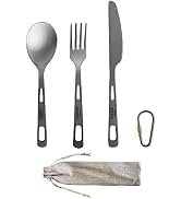 DZRZVD Titanium Spork Fork and Spoon, 6.8" Soup Spoon, Camping Spork and Spoon, Ultra-Light Titan...