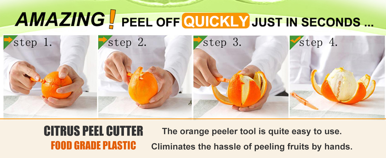 Orange Peeler Tools Citrus Peel Cutter Plastic Fruit Vegetable Slicer Cutter Lemon Peeler Opener