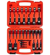 BLACKROBOT Impact Magnetic Nut Driver Set, 34-Piece Metric & SAE Driver Bit Set, Deep Nut Driver ...