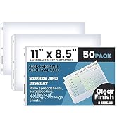 50 Sheet Protectors, Landscape Clear Page Protectors 8.5 X 11 Inch for 3 Ring Binder, Plastic She...