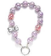 XIXIAOYAN Purple Beaded Phone Wrist Strap for Women - Stylish Anti-Theft Hands-Free iPhone Lanyar...