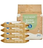 ECO BOOM Bamboo Viscose Wipes | Non-Toxic & Biodegradable Baby Wipes | Unscented, Hypoallergenic,...