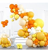 PartyWoo Yellow Balloon Garland, 100 pcs Orange Yellow Balloons Different Sizes Pack of 36 Inch 1...