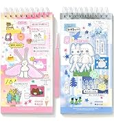 2 Pack Japanese Sticker Book, 40 Sheets Kawaii Korean Stickers Japanese Aesthetic Stationery Deco...