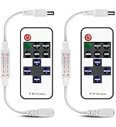 VIPMOON 2 Pack 11 Key RF Remote Controller Mini Wireless Dimmer Switch Control Brightness DC 5-24...