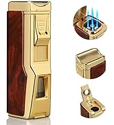Kantion Torch Lighter, 4 Jet Flame Lighter Refillable Butane Lighter Windproof Lighter with Punch...