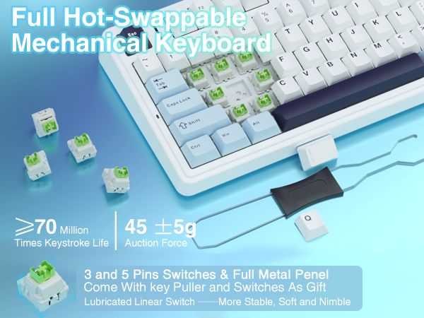 75 percent tkl mechanical gaming keyboard wireless custom keyboard compact hotswap keyboard