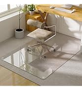 GLSLAND Tempered Glass Chair Mat, 54"x32" Heavy Duty Office Floor Protector for Hardwood Floors &...