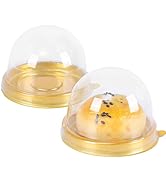 piopiocoing 50 Pcs Mini Cake Containers with Clear Dome Lids, Clear Plastic Small Desserts Cupcak...