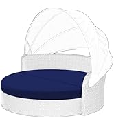 Cethytirko Outdoor Daybed Cushion Cover, 66" Replacement Round Bed Cushion Cover,Outdoor Waterpro...