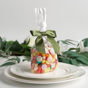 moss green satin ribbon bows