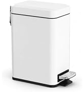 Sineng Bathroom Trash Can with Lid Soft Close, 1.6 Gallon Stainless Steel Small Pedal Garbage Can...