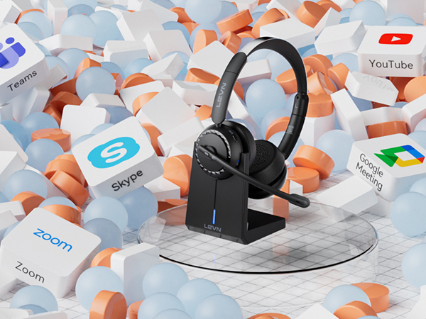 Wireless Headset with Mic for Work