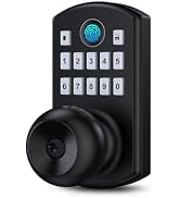 Hidalife Smart Door Knob with Keypad, Fingerprint Keyless Entry Door Lock for Front Door, Easy Pa...