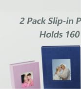 Popotop 2 Pack Photo Album 4x6 Pictures, Small Linen Slip-in Photo Albums Book for 80 Photos with...