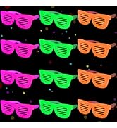 Mega-L 12 Pcs Glow in The Dark Glasses, Glow in The Dark Party Supplies, Neon Fluorescent Blackli...