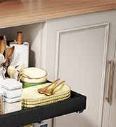 Golener 2-Tier Expandable Pull Out Cabinet Organizer - 21” Deep Pull-Out Drawers for Kitchen Cabi...