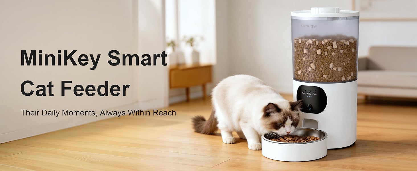 Automatic Cat Feeder with 2K Camera 5G/2.4G WiFi 6.5L Smart Pet Feeder for Cat & Small Dog