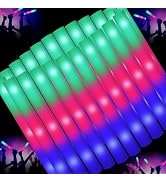 SHQDD 44 PCS Foam Glow Sticks with 3 Modes Colorful Flashing, Glow Sticks Party Pack, Glow in Dar...