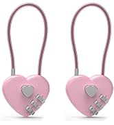 UP Security Small Combination Lock for Locker, Cable Lock with Code, Pink Padlock Combination, fo...
