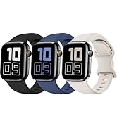 Silicone Strap Compatible with Kids Apple Watch Band 38mm 40mm 41mm 42mm 44mm 45mm 46mm, Soft Spo...