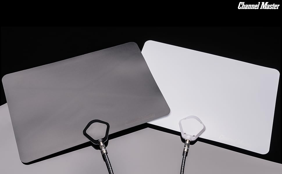 Front view of two Channel Master FLATenna Indoor TV Antennas.